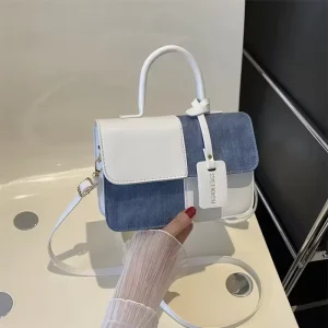 Splice Shoulder Bags Fashion PU Leather Ladies Handbags Square Underarm Crossbody Bag Single Strap Portable Block Sacs