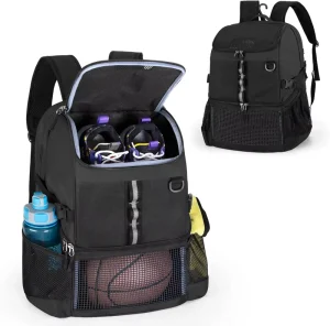 Sports Nylon 30 40L Durable Lightweight Water Resistant Backpack Gym Exercise Basketball Shoes Ball Compartment