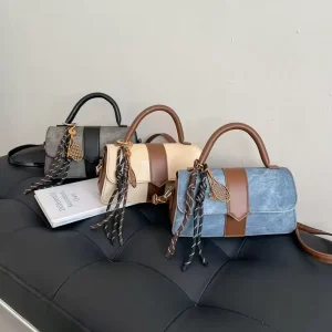 Spring New Retro Fashion Simple High value Portable Small Square Bag Single Shoulder Crossbody Women’s Bag