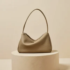 Spring Summer Collection Durable Casual Tote Handbag for Women French Genuine Cowhide Top Layer Leather Zipper Closure