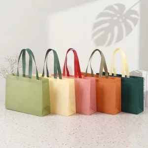 Spunlace Nonwoven Shopping Bags Soft Durable Fabric Tote Bags Modern Minimalist Gift Packaging Bags