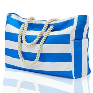 Stb Bag 020 Large Capacity Womens Canvas Handbag Striped and Printed Canvas Handbag Beach Bag