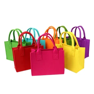 Stock Polyester Felt Handbag Minimalist Letter Versatile Fashion Handbag Women’s Felt Tote Bag Colorful