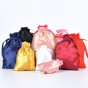 Stock Satin Drawstring Pouch Fashionable Dust Bag for Jewelry Party Cosmetic Packaging for Summer Season Christmas Gift Giving
