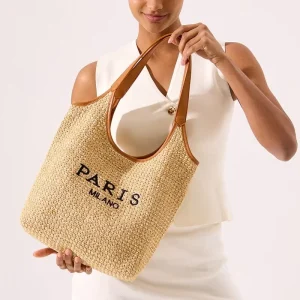 Straw Beach Bag Hobo Women Bag for Travel Straw Woven Tote Bag for Women Mesh Hollow Woven Shoulder Handbag for Outdoor