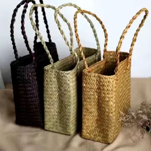 Straw Woven Handbag Hand Woven Straw Tote Bag For Every Use With Multiple Colors