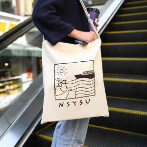 Strong Load-Bearing Cotton Tote Bag with Shoulder Handle Business Shopping Reusable Customized Printed Cotton Tote For Packaging
