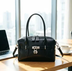Suede Leather Boston Bag Design Frosted Cowhide Women’s Genuine Leather Luxury Handbag Zipper Polyester Removable