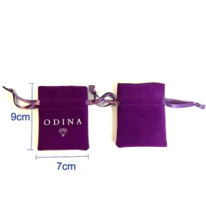 Suede Mini Ring Jewellery Drawstring Pouch Custom Velvet Gift Jewelry Bag with Logo