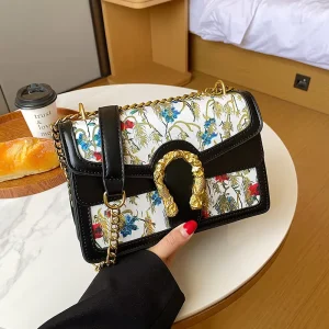 Summer Lady Shoulder Bag Camellia Crossbody Medium Single Strap Fresh Sweet Fashionable Urban Elegant Cover Closure