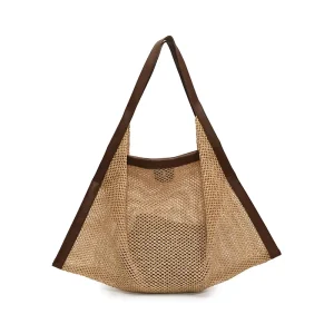 Summer Large Capacity Tote Bag Women Beach Khaki Straw Bag Women’s Shoulder Bag