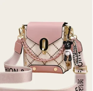 Summer New Contrast Simple Cross-body Bags Fashion and Versatile Shoulder Bags with Pendant Casual Women Hand Bags for Daily