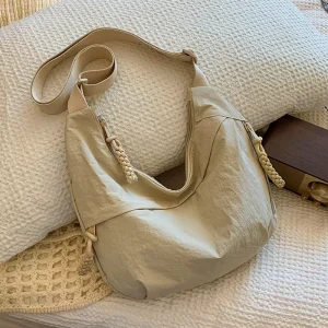 Summer New Mini Versatile Shoulder Bag Travel Crossbody Bucket Nylon Vintage Casual Lightweight Zipper Large Capacity