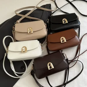 Summer New Women Mini Square Bag Luxury Texture Lock Buckle Handbag Casual Single Shoulder Crossbody Bag