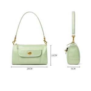 Summer Vintage Casual Style Genuine Leather Handbag Single Zipper Closure Cotton Lining Custom Women’s Shoulder Bag