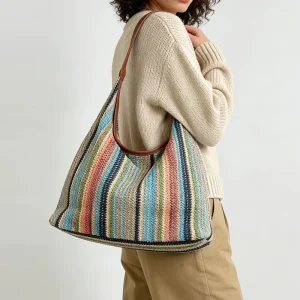 Summer Woven Bag Beach Bag Ladies Shoulder Messenger Bags Hand woven Handbag