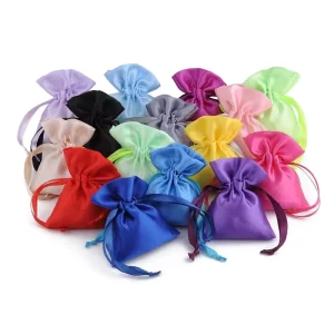 Super Soft Satin Bag Baby Shower Bags Satin Jewelry Pouches Beige Satin Gift Bags