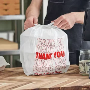 Supermarket Shopping Plastic Restaurant Vest Bag THANK YOU Bag T shirt Food Tack Out Shopping Bag