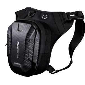 TAKEZERO MTX1 Motorcycle Leg & Waist Crossbody Bag 1L Hard Shell Honeycomb Pattern Sports Travel Equipment