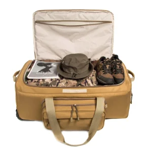 Tactical Heavy Duty Duffel Bag Wheeled Deployment Bag for Camping Hiking Black Polyester Zipper