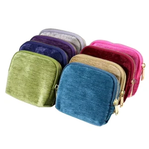Tassel Style Modern Square Portable Jewelry Storage Pouch with Zipper Closure 13x4x11cm for Rings Pendants Bracelets