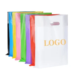 Thank You Plastic Bags with Handles Die Cut Plastic Shopping Merchandise Bags Retail Grocery Shopping Pack