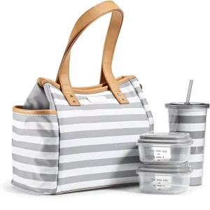 Thermal Insulated Adult Insulated Lunch Bag with Side Pouches & Carry Handles Custom Size Multi compartment Lunch Bag