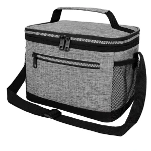 Thermal Insulated Polyester Lunch Box & Bag for Men Women Leakproof Soft Cooler Tote with Shoulder Strap