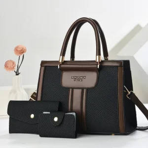 Three Piece Women’s Crossbody Bags Set Summer Large PU Zipper Closure Hot Selling Handbags