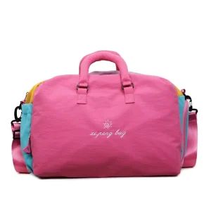 Tomic Casual Color-blocking Unisex 30-40L Lightweight Denim Travel Gym Bag Dry Wet Separation Polyester
