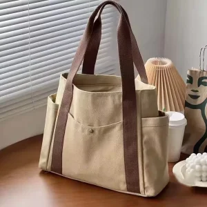 Tote Canvas Bag For Commuting All Arts Students With Books Single Shoulder Cloth Bag Shopping Bag Inner Lining