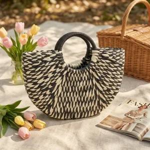 Tote Oversized Handwoven Paper Woven Beach Bucket Bag Unlined Hobo Clutch Purse Summer Vacation Handbag