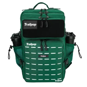 Trailpop Waterproof Sport Fitness Crossfit Hiking Back Pack Deep Green 45L Gym Tactical Backpack Bag Dual Cup Holders