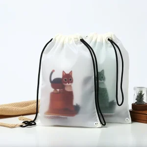 Transparent Clothes Toy Hat Storage Bag Waterproof Cosmetic Bag Plastic Drawstring Handbag Dust Bags