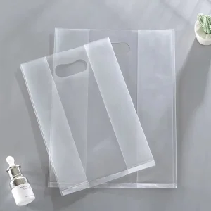 Transparent Handbag Flat Mouth Plastic Packaging Bag Four Finger Gift Bag Dessert Packing Hand Held Bag