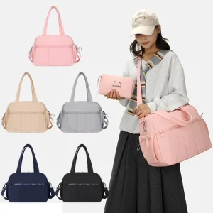 Travel 3 in 1 Diaper Bag Set All in One Baby Tote Water Resistant Polyester Changing Pad Wristlet Pouch Portable Bag