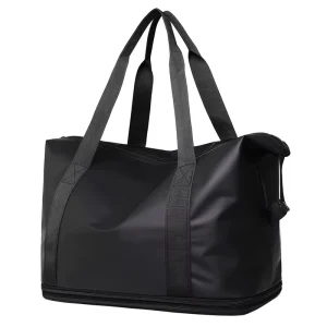 Travel Duffel Bag for Women Men PU Expandable Duffle Weekender Overnight Bag Carry on Tote Bag for Airplanes