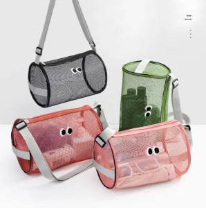 Travel Leisure Crossbody Mesh Duffel Bag Beach Swimming Toiletry Storage Lightweight Foldable