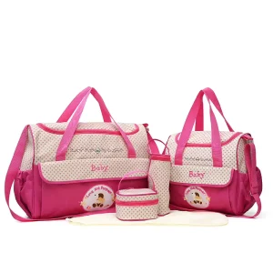 Travel Multi functional Large Capacity Mother Nursing Carrier Bag 5 Piece Set Diaper Bag
