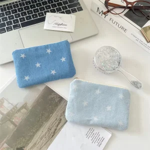 Travel Small Cute Star Printed Wallet Mini Cosmetic Lipstick Earphone Key Storage Bag Ladies Coin Purse