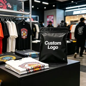 Travel Storage Bags Packaging Reusable Plastic Ziplock Frosted Clothes Waterproof Resealable Clothing Zipper Pouch for T Shirts