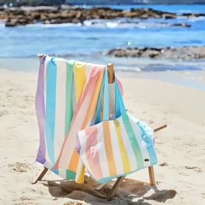 Travel Summer Beach Handbag Outdoor Travel Women Shoulder Bag Stripe Cotton Women’s Tote Bags