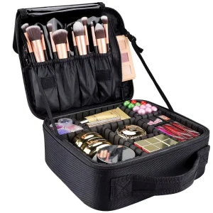 Travel Waterproof EVA Makeup Bag Professional Cosmetic Train Case Organizer Artist Storage Adjustable Dividers Brush Toiletry