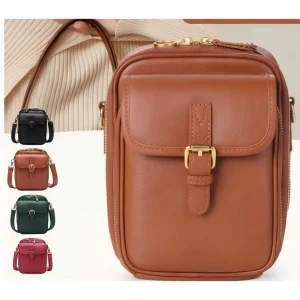 Trendy Casual Crossbody Shoulder Organizer Bag PU Cell Phone Bag for Men and Women