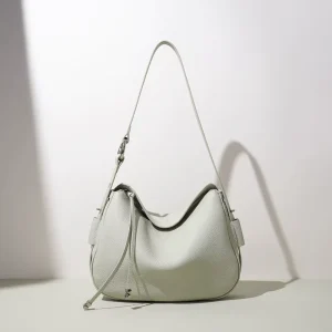 Trendy Early Spring High end Genuine Leather Zipper Single shoulder Underarm Crossbody Bag All match Large