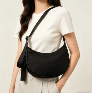 Trendy Fashion Moon Women Summer Lightweight Nylon Waterproof Adjustable Strap Casual Daily Travel Sling Handbag