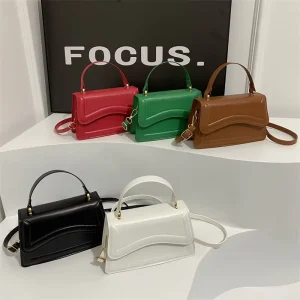 Trendy Shoulder Bags for Women PU Leather Crossbody Bag Simple Solid Color Flap Messenger Bag Designer Handbags