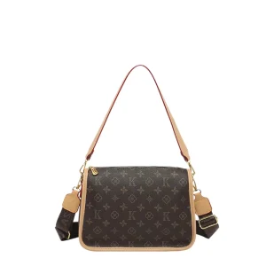 Trendy Vintage Monogram Print Women Crossbody Bag Small Square Messenger Bag Luis GG Luxury Designer Style Shoulder Handbag