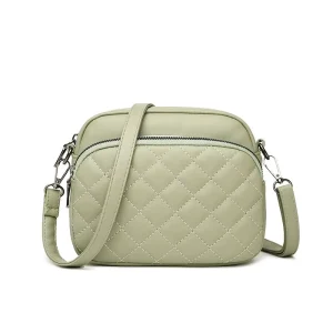 Two-Strap Zipper Portable Shoulder Messenger Bag Classic Saddle Shape