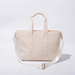 USA Warehouse Free Shipping 5 Colors Gold Zipper Waterproof Large Nylon Tote Bag Handbags Tote Bag with Zipper